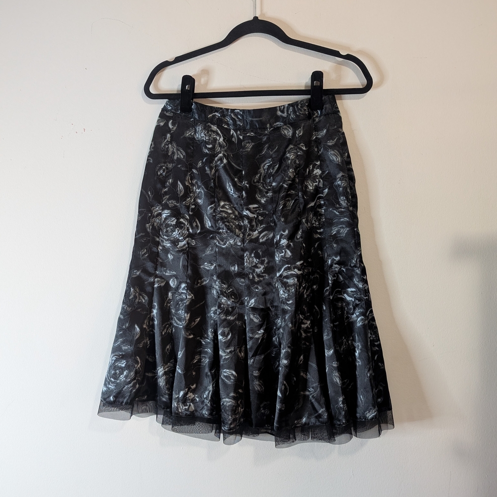 Reitmans Black and Gray A-Line Skirt